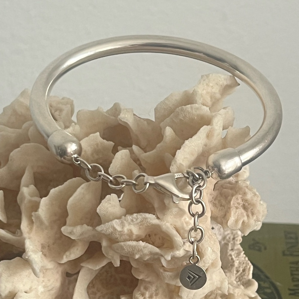 Silpada Sterling Silver Cuff Bracelet with safety chain - Picture 3 of 6